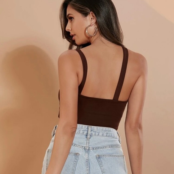 Asymmetrical Solid Crop Top - Picture 3 of 5